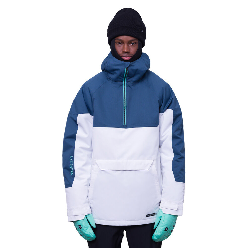 686 Renewal Insulated Anorak Jacket White Orion Blue