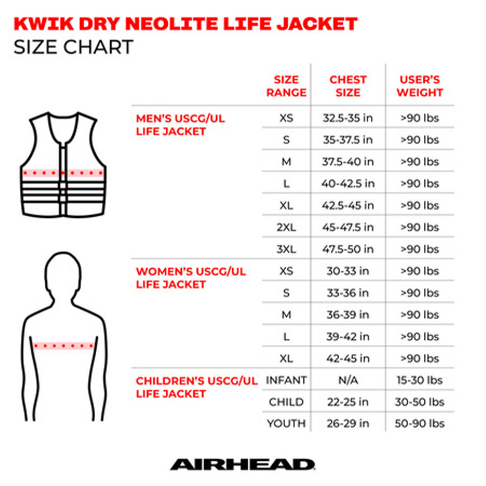 Airhead Men's Orca Neolite Kwik-Dry Life Vest Black 6 Airhead Men's Orca Neolite Kwik-Dry Life Vest Black