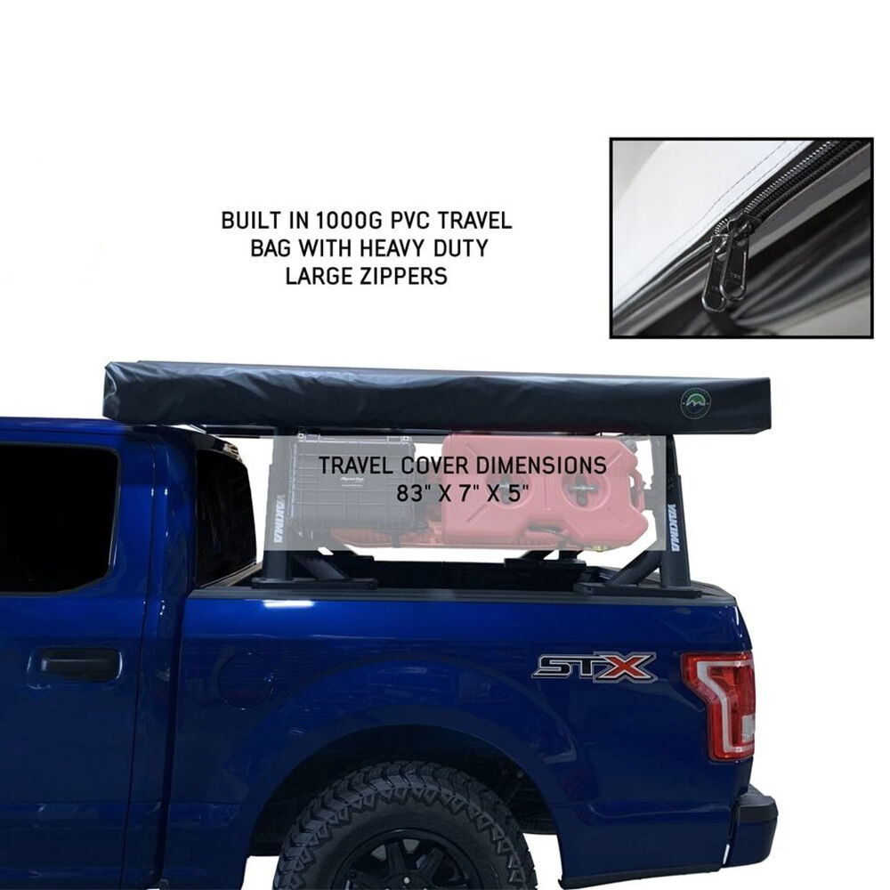 Overland Vehicle Systems Nomadic 270 LT Awning with Wall 1, 2, and Mounting Brackets, Driver Side, Dark Gray 6 Overland Vehicle Systems Nomadic 270 LT Awning with Wall 1, 2, and Mounting Brackets, Driver Side, Dark Gray