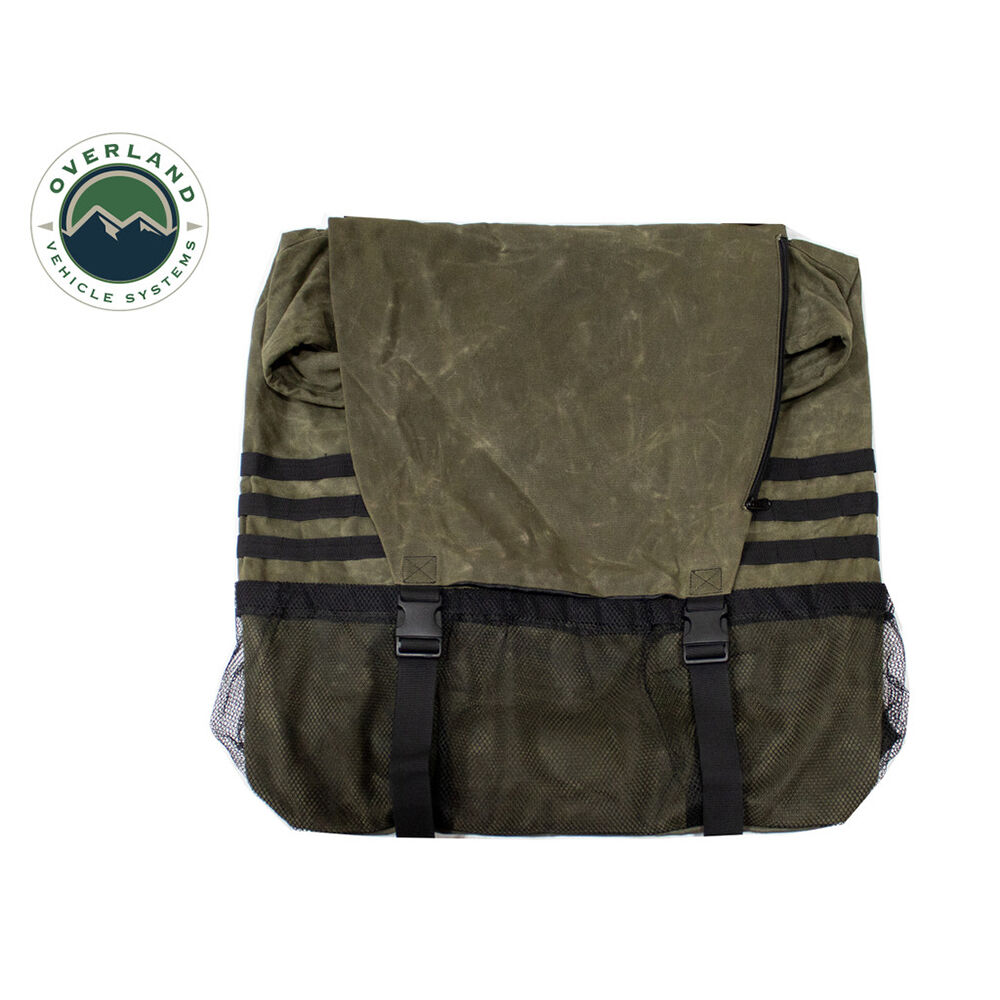 Overland Vehicle Systems Canyon Extra Large Trash Bag with Spare Tire Mount, #16 Waxed Canvas