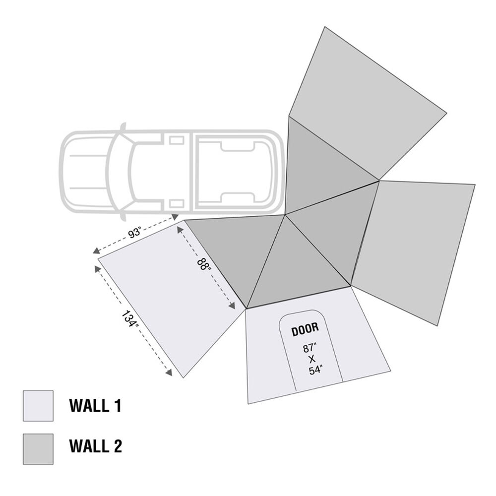 Overland Vehicle Systems Nomadic 270 LT Awning Wall 2, Driver Side