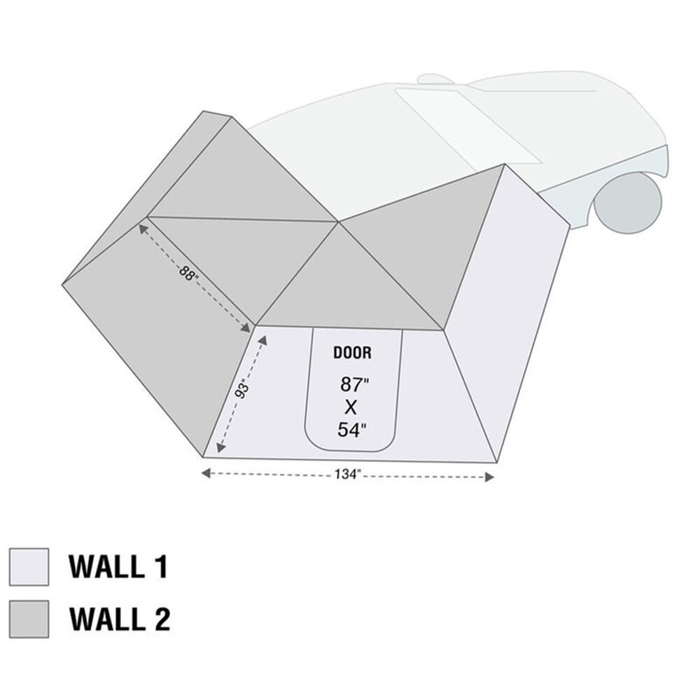 Overland Vehicle Systems Nomadic 270 LT Awning Wall 2, Passenger Side