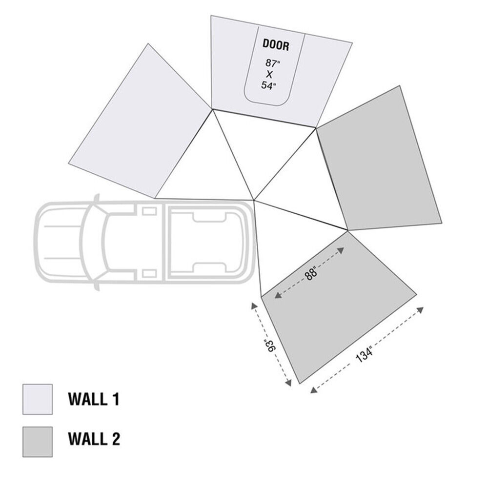 Overland Vehicle Systems Nomadic 270 LT Awning Wall 2, Passenger Side 3 Overland Vehicle Systems Nomadic 270 LT Awning Wall 2, Passenger Side