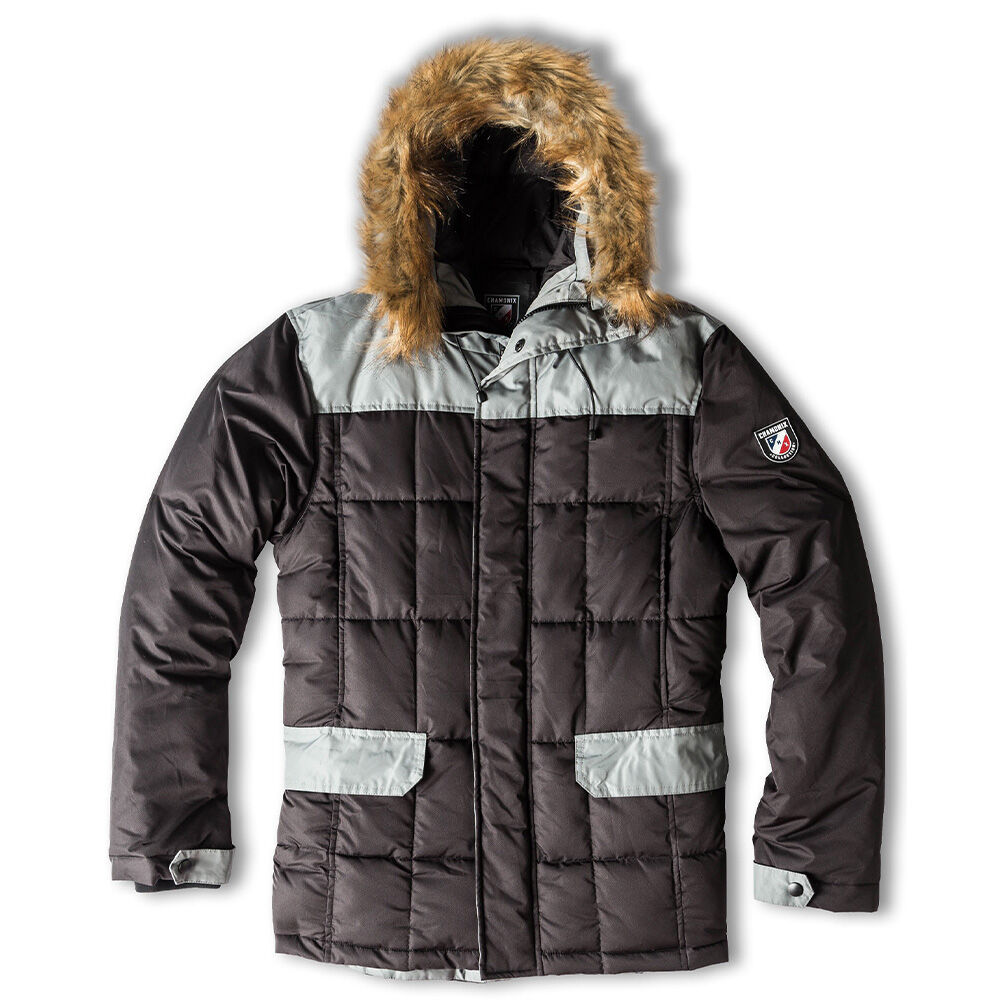 Chamonix Monchu Quilted Baffle Parka Men's Jacket Black/Grey Medium