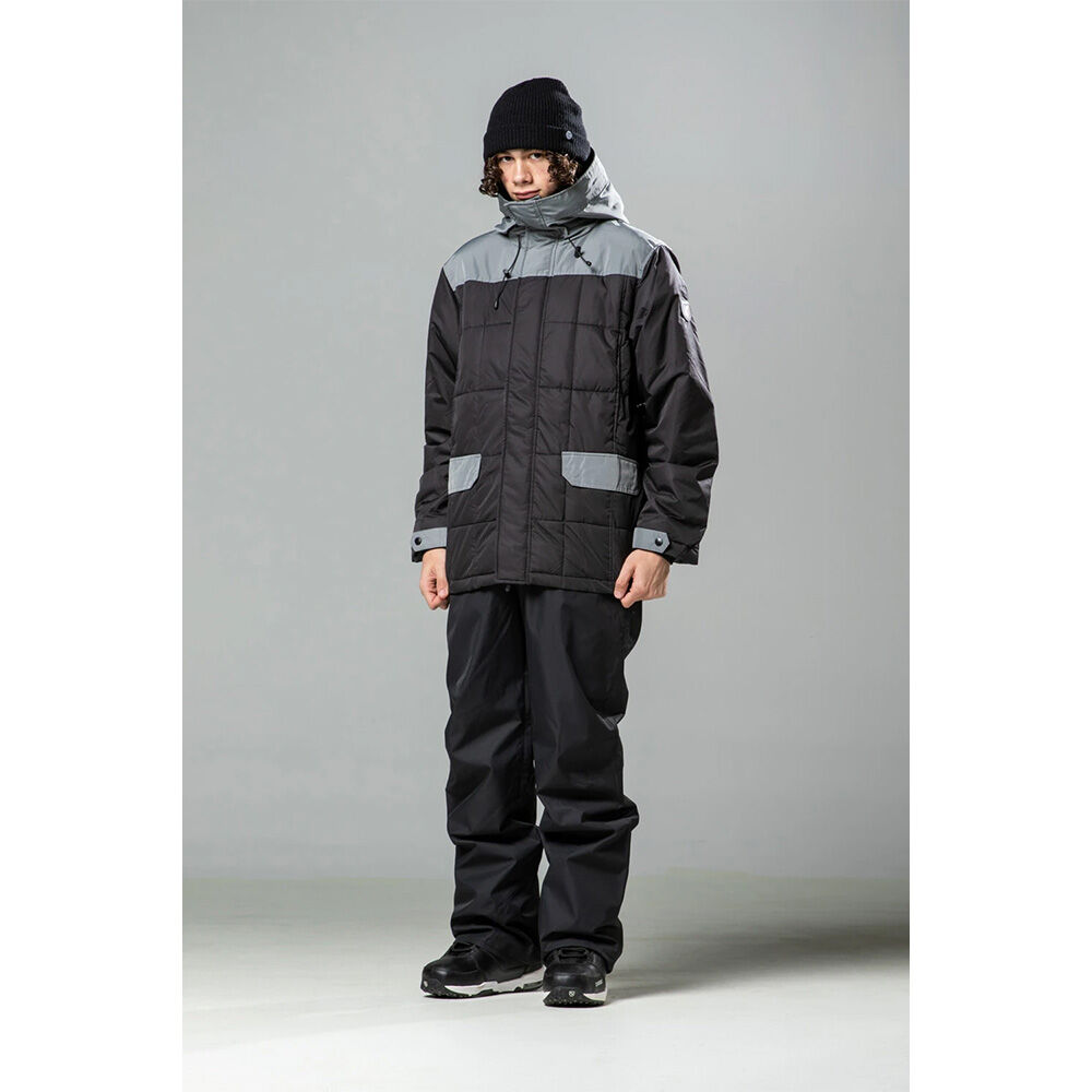 Chamonix Monchu Quilted Baffle Parka Men's Jacket Black/Grey Medium