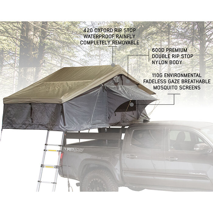 Nomadic 3 Extended Roof Top Tent, Dark Gray and Green