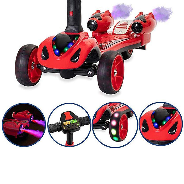 GlareWheel ES-Y1 Kids Rocket Scooter, Red