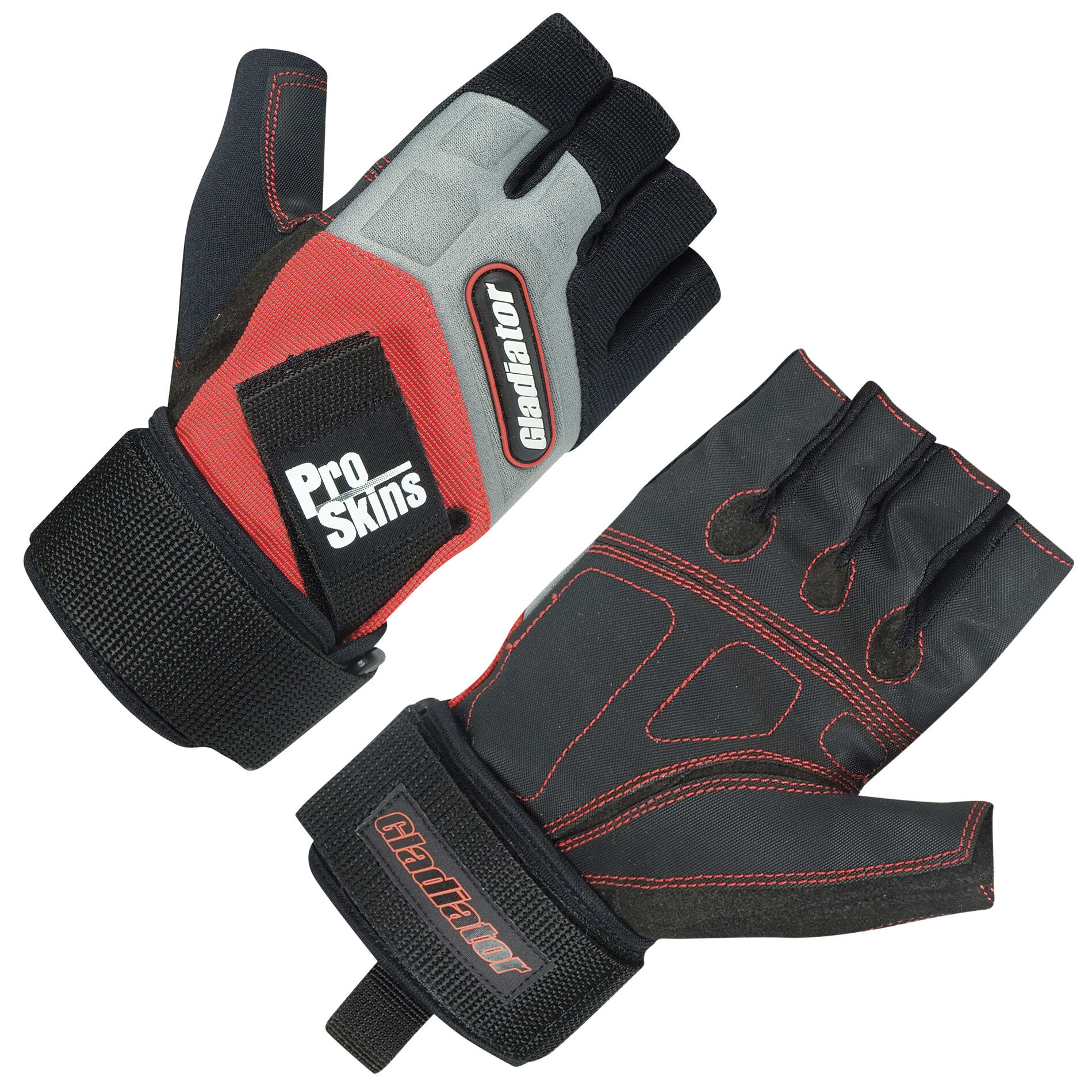 Gladiator Pro Skins 3/4-Finger Waterski Glove Black/Red