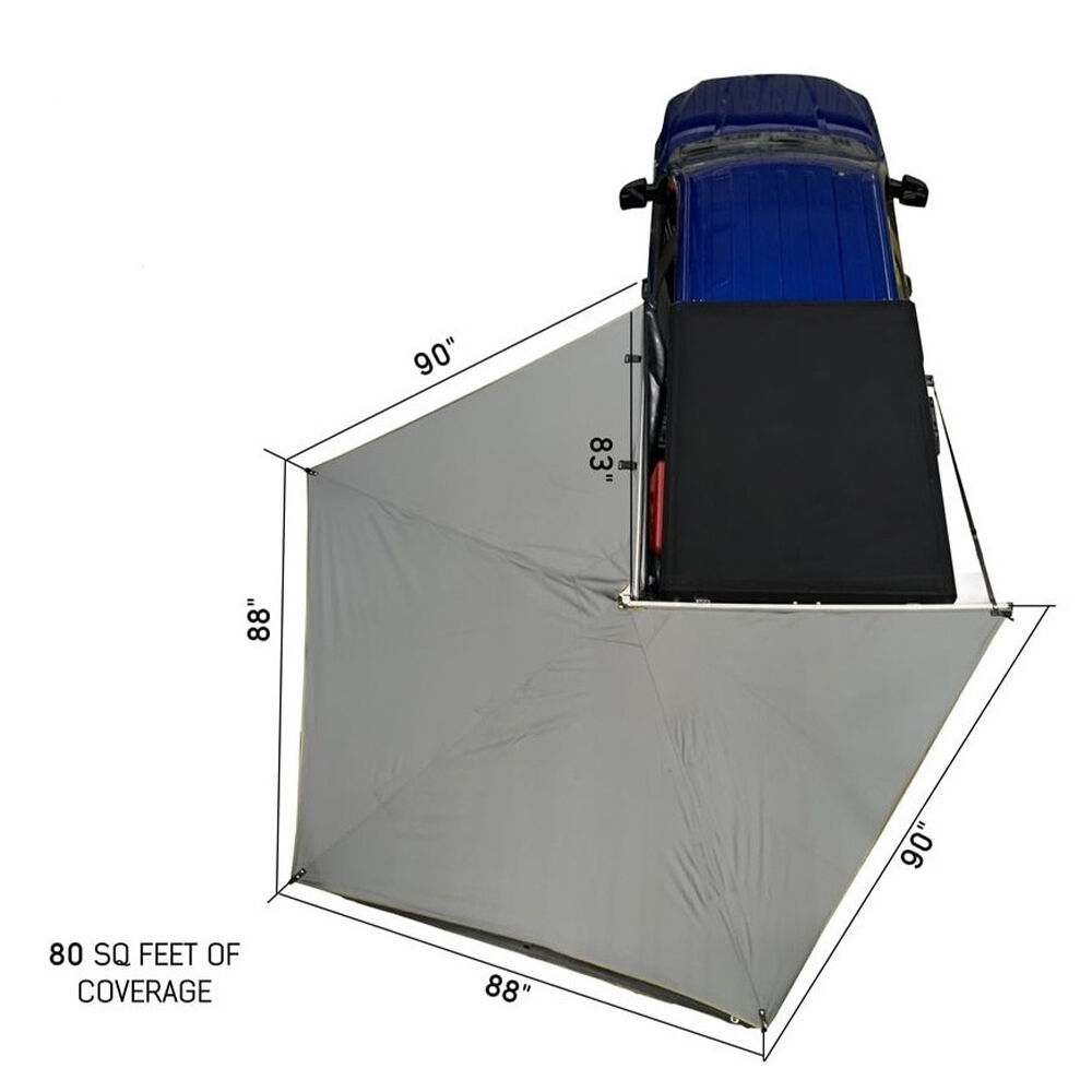 Overland Vehicle Systems Nomadic 270 LT Awning, Driver Side, Dark Gray