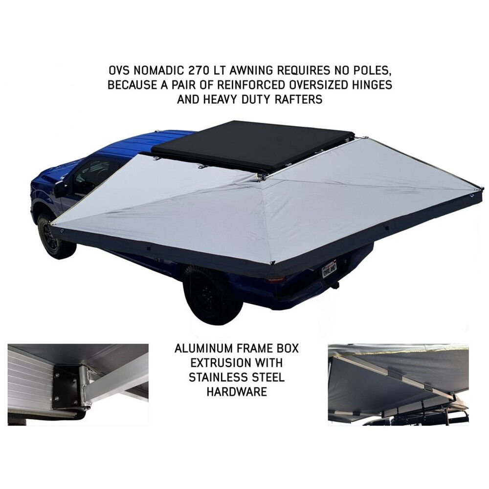 Overland Vehicle Systems Nomadic 270 LT Awning, Driver Side, Dark Gray