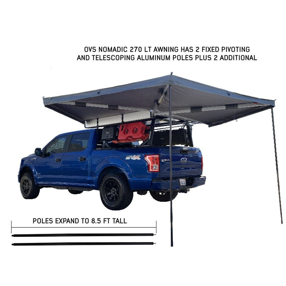 Overland Vehicle Systems Nomadic 270 LT Awning, Driver Side, Dark Gray