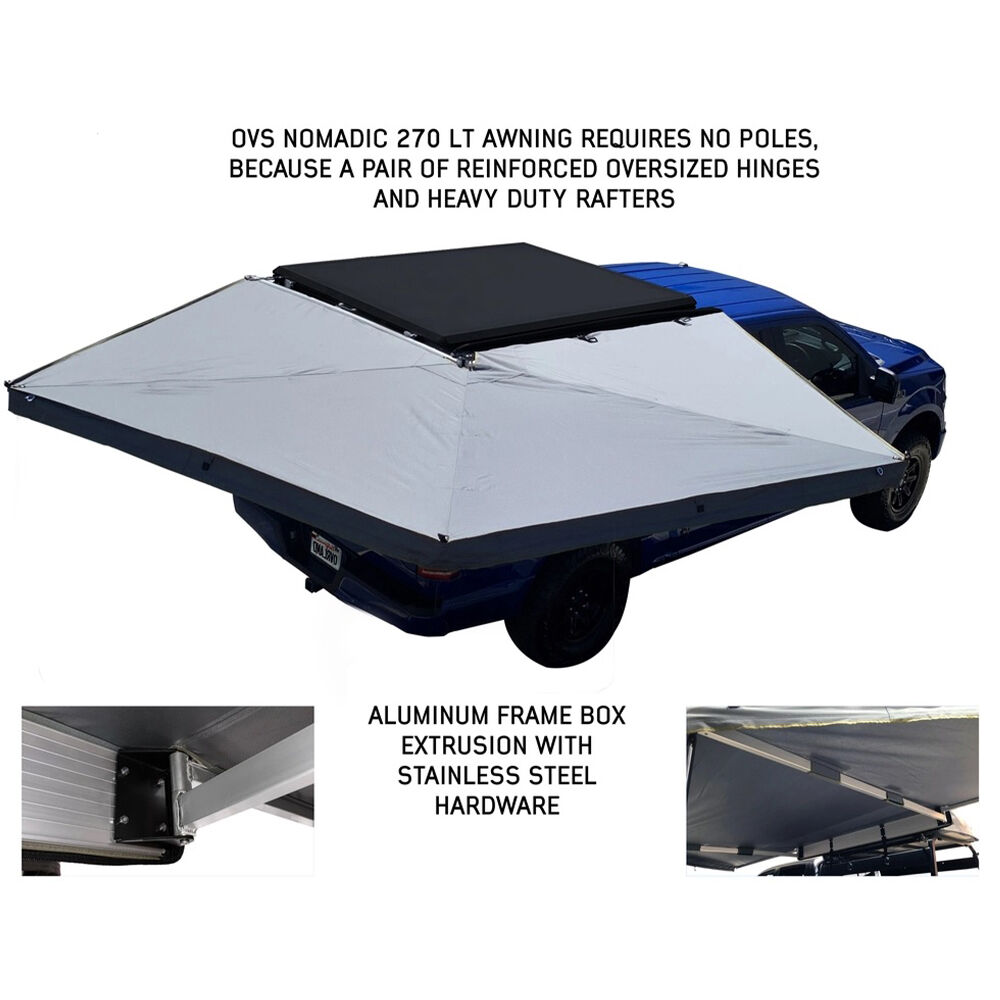 Overland Vehicle Systems Nomadic 270 LT Awning, Passenger Side, Dark Gray