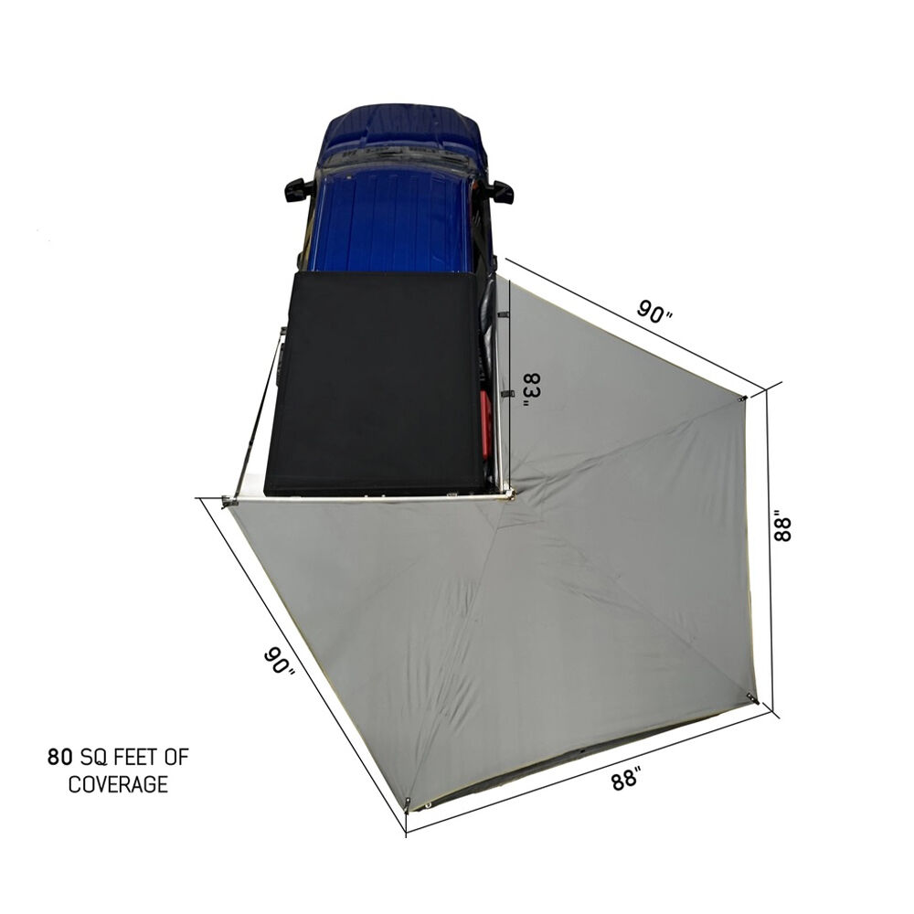 Overland Vehicle Systems Nomadic 270 LT Awning, Passenger Side, Dark Gray 4 Overland Vehicle Systems Nomadic 270 LT Awning, Passenger Side, Dark Gray